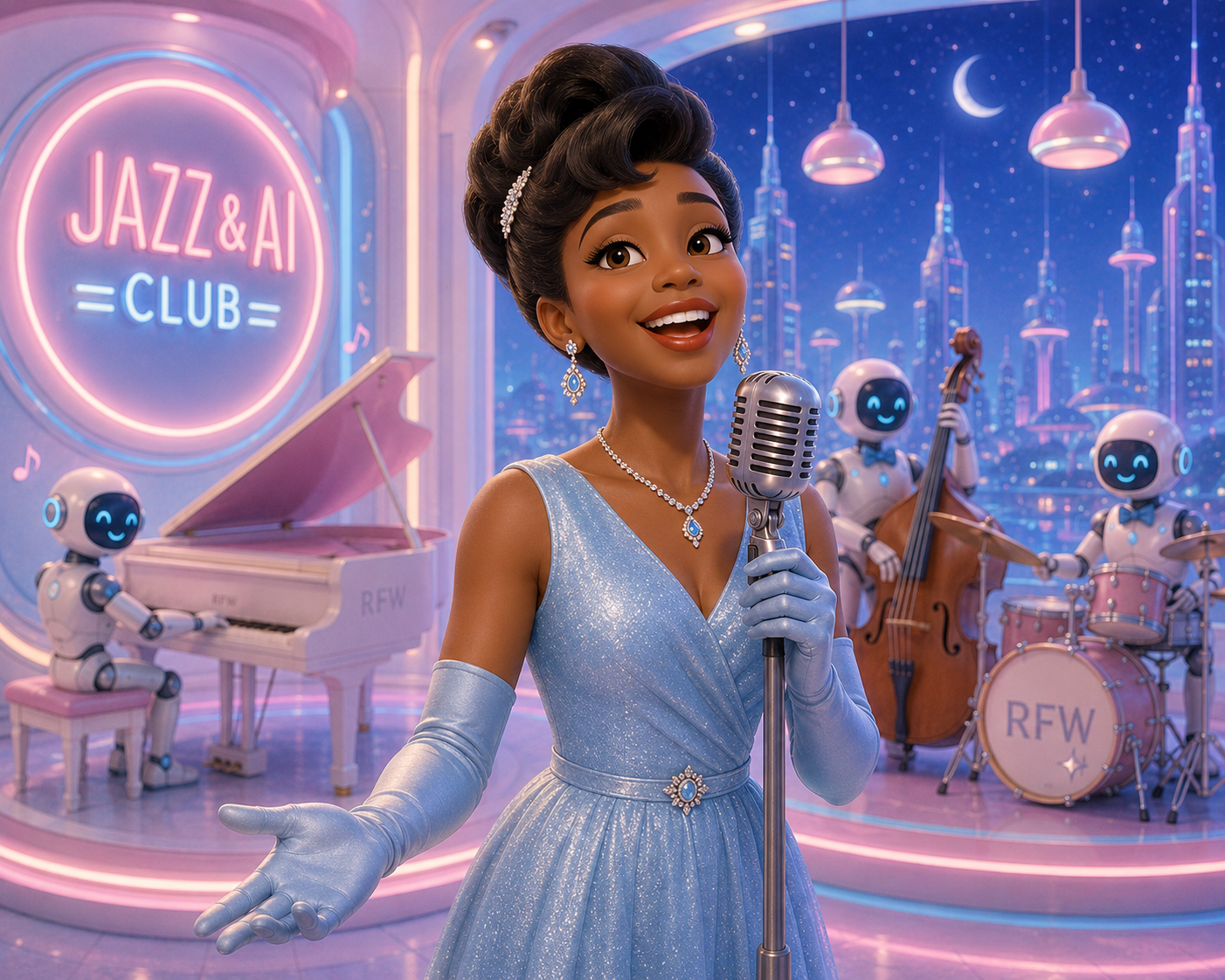 Vanessa Blue performing at the Jazz and AI Club